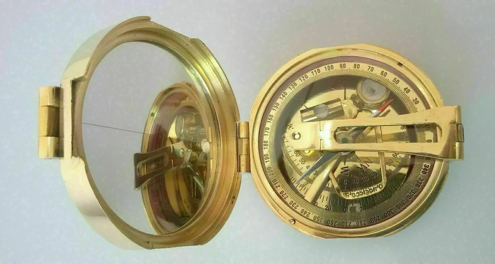 Stanley London Brunton Compass Solid Brass Natural Shine compass Gift