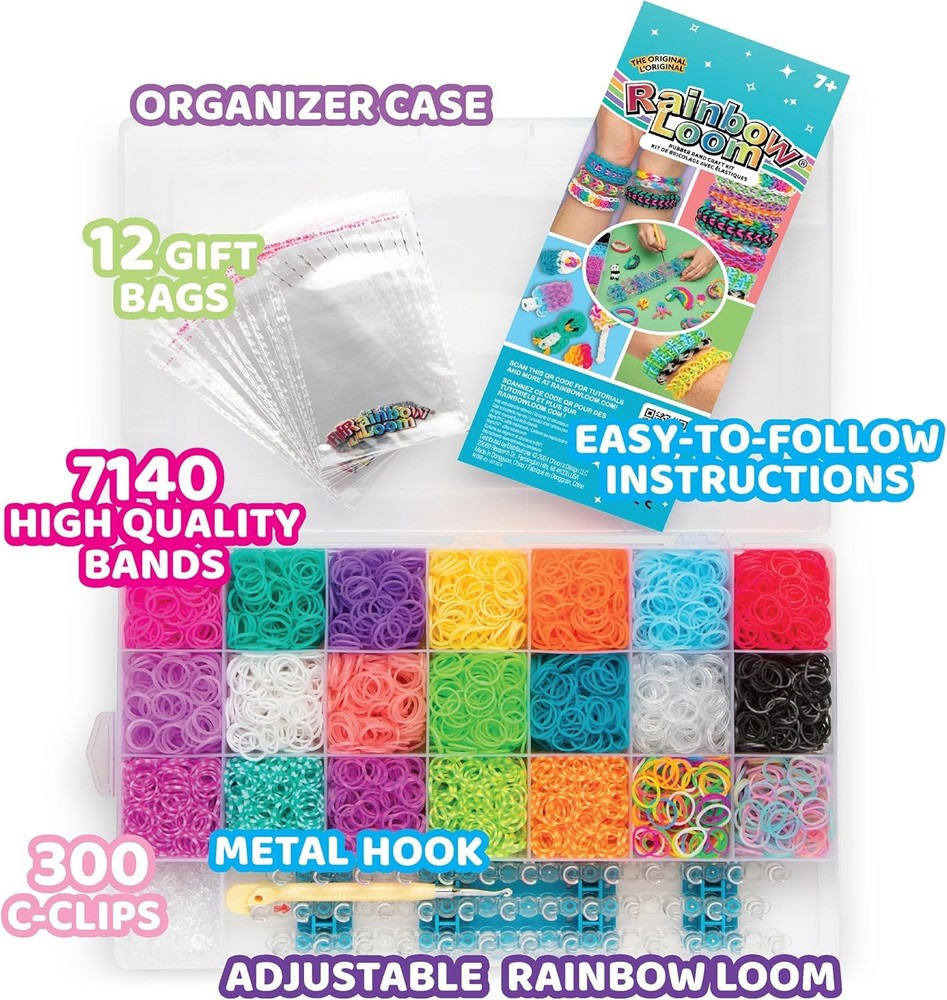 Rainbow Loom MEGA Combo Set, Features 7000+ Colorful Rubber Mega, Multicolor