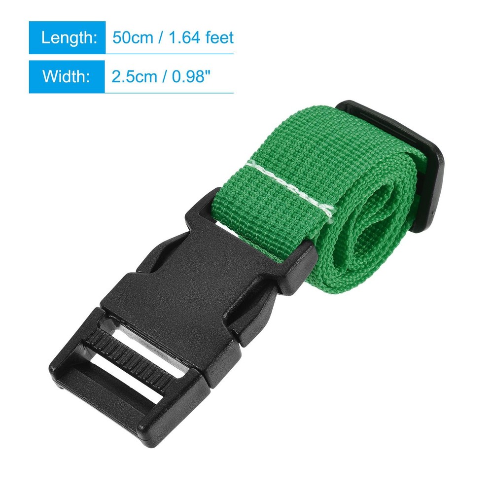 Utility Strap with Buckle 1x20 Inch Polyester Quick Release Belt(Green)