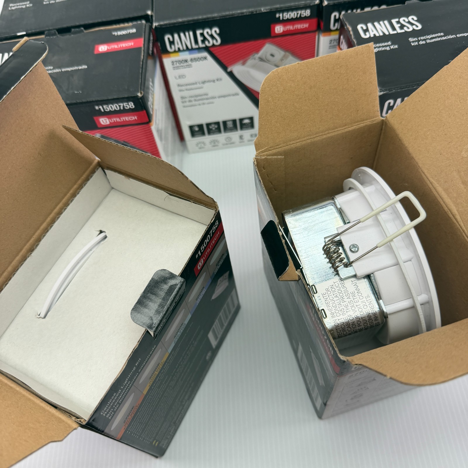 Lot 10 Utilitech Canless Recessed Lighting Kit 1500758 LED Adjustable White 4.3"