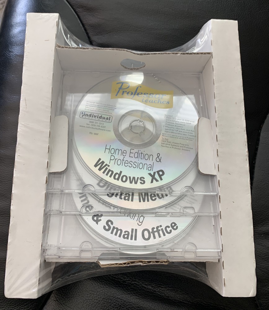 2002 Microsoft Office Windows XP Operating System Professor Teaches 4 CD-Rom New