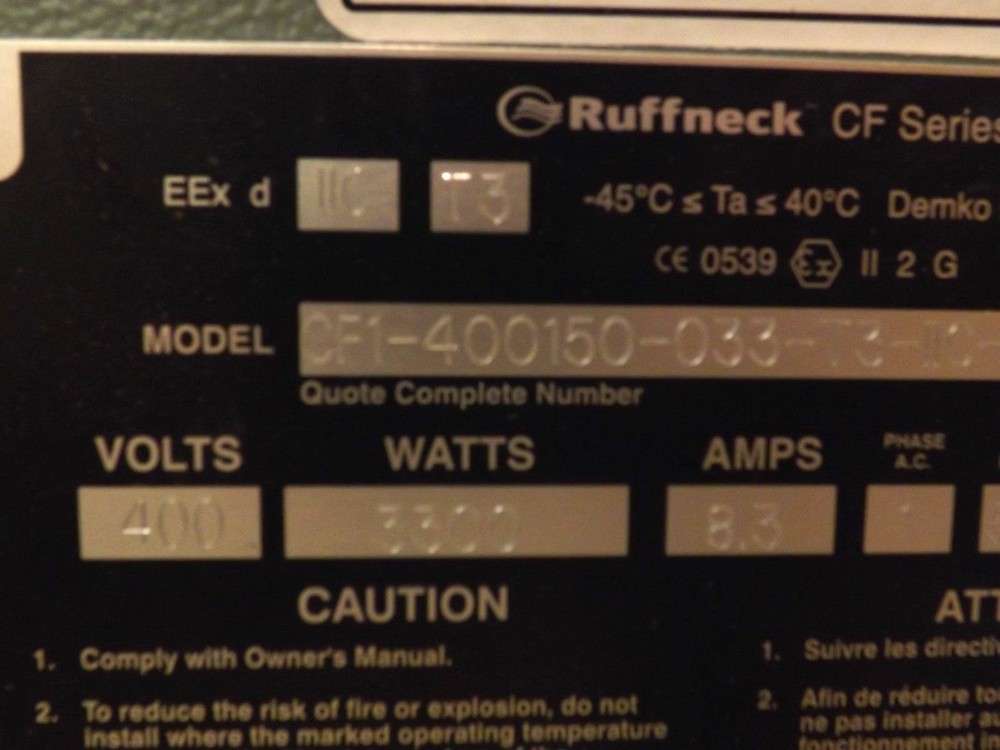 RUFFNECK CONVECTION HEATER CE ATEX,CF1 PROVECTOR