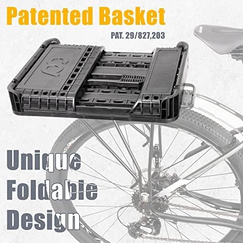 Foldable Rear Bike Basket with Cargo Net