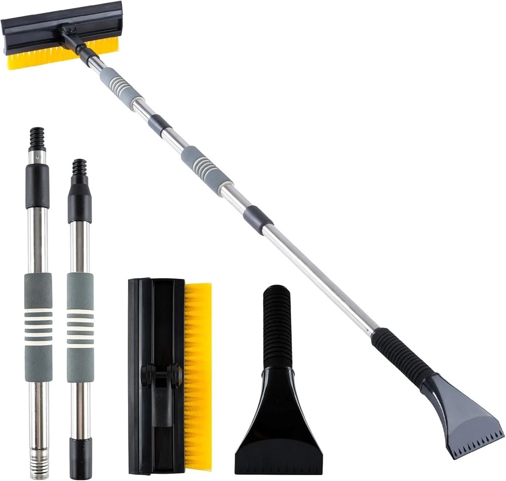 53_ Extendable Retractable Snow Brush & Ice Scraper for CarsSUVsTrucks - 360