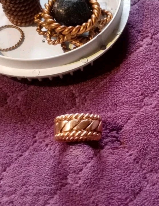 The Trinity Tensor Ring Frequency 144 Sacred cubit 1/8 Copper Size #10 Flat beat