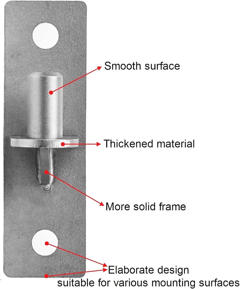 Wall Mount Flat Back Gate Hinges, 4 Pack Outdoor Chain Link 5/8", Silver