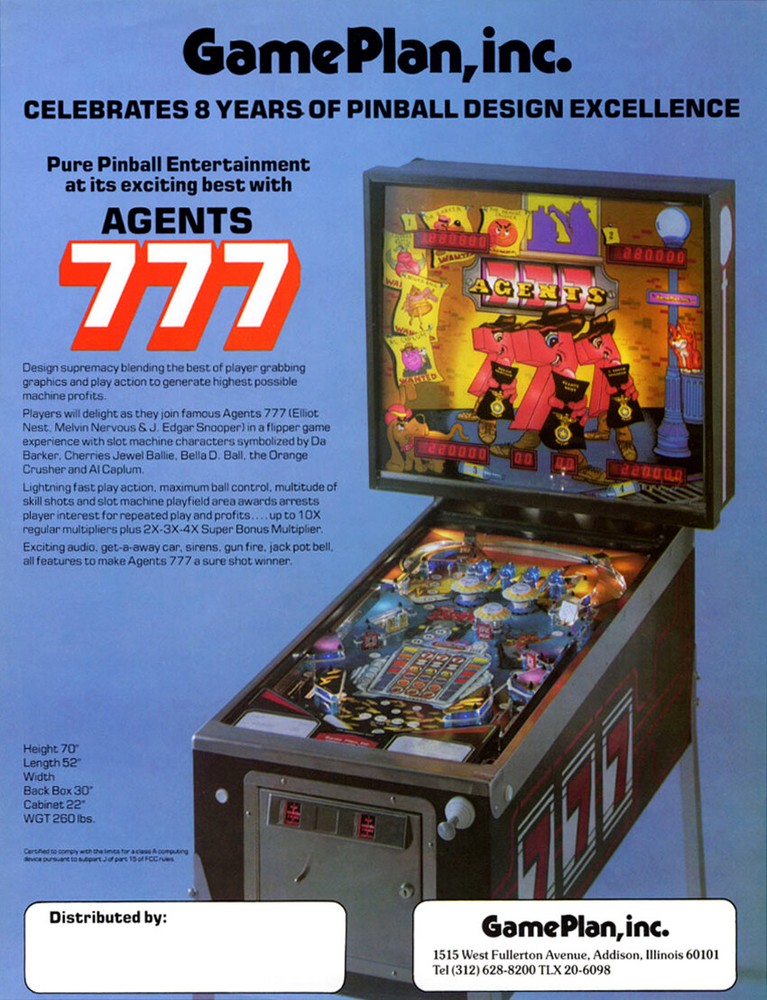 Game Plan Agents 777 Pinball Machine SILICONE / RUBBER Ring Kit