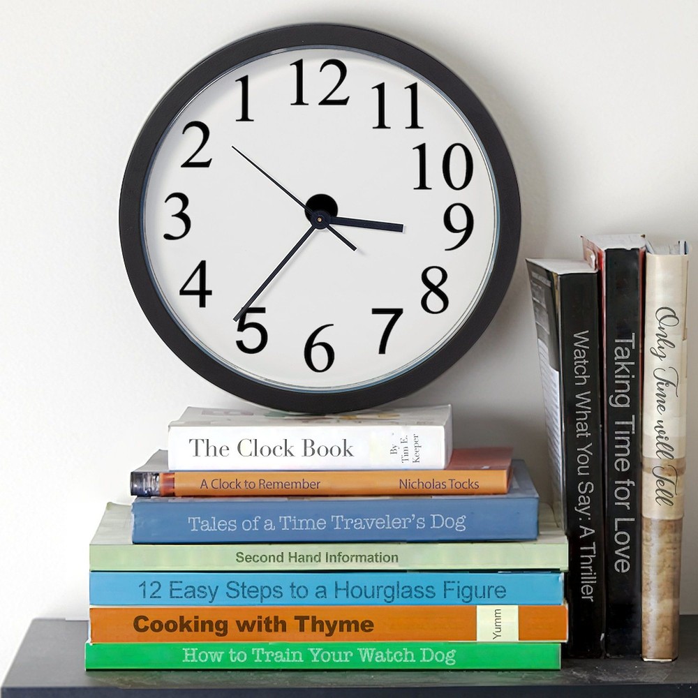 CafePress Backwards Unique Decorative 10" Wall Clock (238071017)