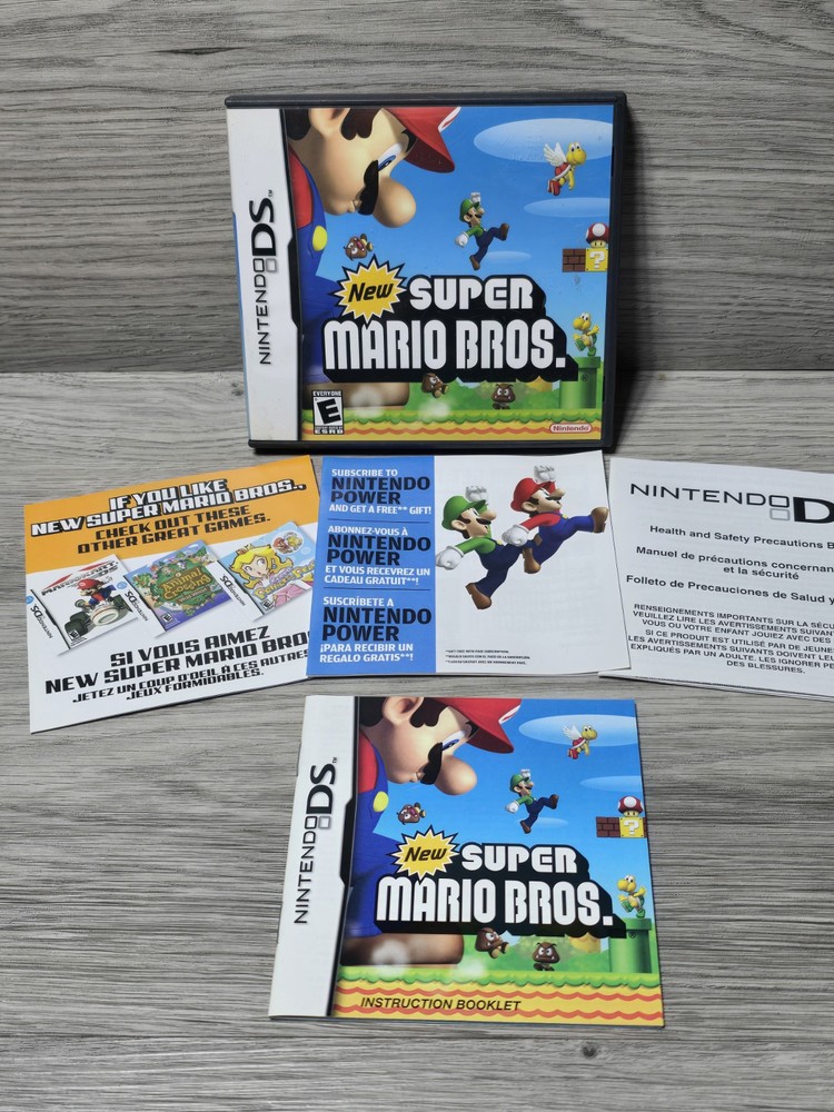 New Super Maro Bros Nintendo DS Case & Instructions Only