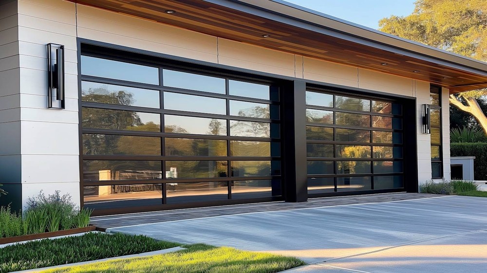 Glass garage doors HANUS dimension 5,0x2m