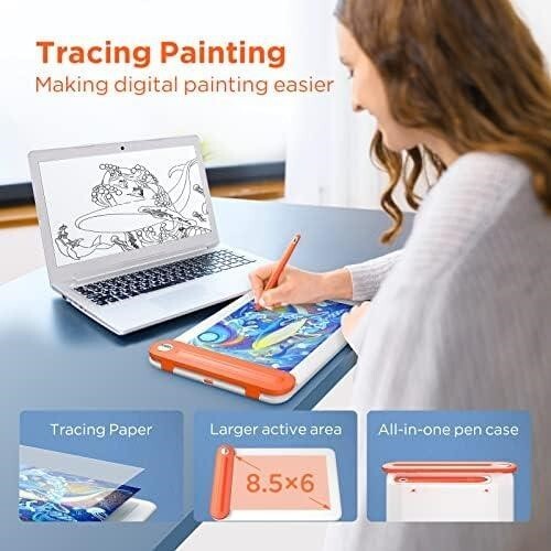 NEW, Bluetooth Drawing Tablet Digital Drawing Sketching 8” #TA11724-53