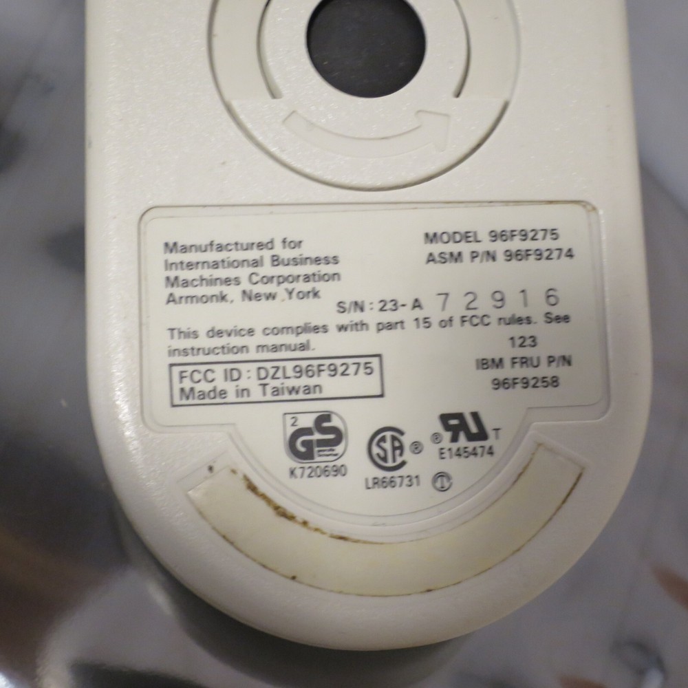 Original IBM Tank Mouse 96F9275 Wired 2 Button - Tested 04