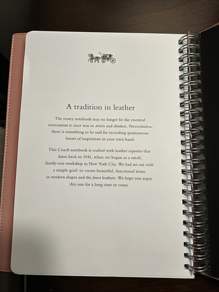 Coach Powder Pink Notebook