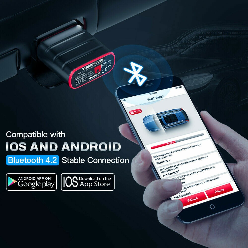 ThinkSafe OBD2 Bluetooth Scanner All System Bidirectional Diagnostic EPB Oil