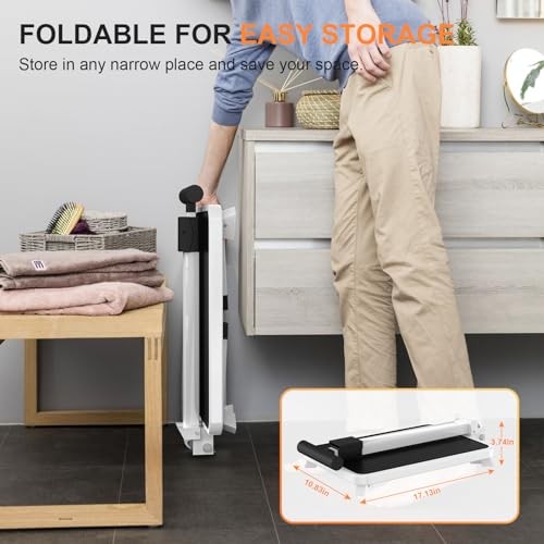 Step Stools for Adults, Foldable Step Stool with Handle for Elderly foldable