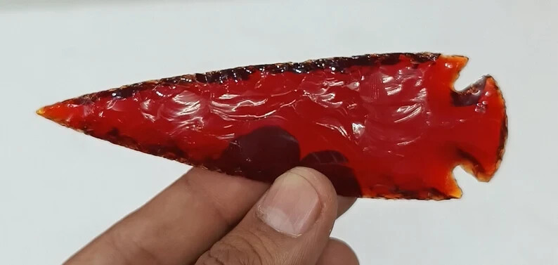 Red Obsidian Arrowhead, Select Size, Gemstone & Crystal Spear Head