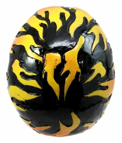6.5" Length Hand Painted Flaming Human Skull Statue Skeleton Head Figure HOT!!