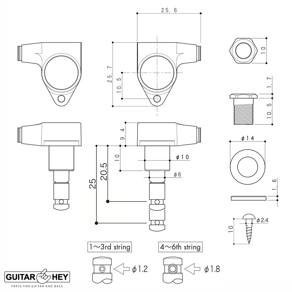 NEW Gotoh SG301-05 HAPM Adjustable Post Height Locking OVAL Buttons 3x3 - CHROME