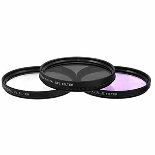 62MM Lens Filter Kit: UV Filter + CPL Filter + FLD Filter + Filter Pouch