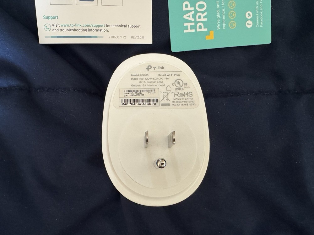 TP-Link HS100 Smart Wi-Fi Plug US, Alexa & Google Assistant Compatible
