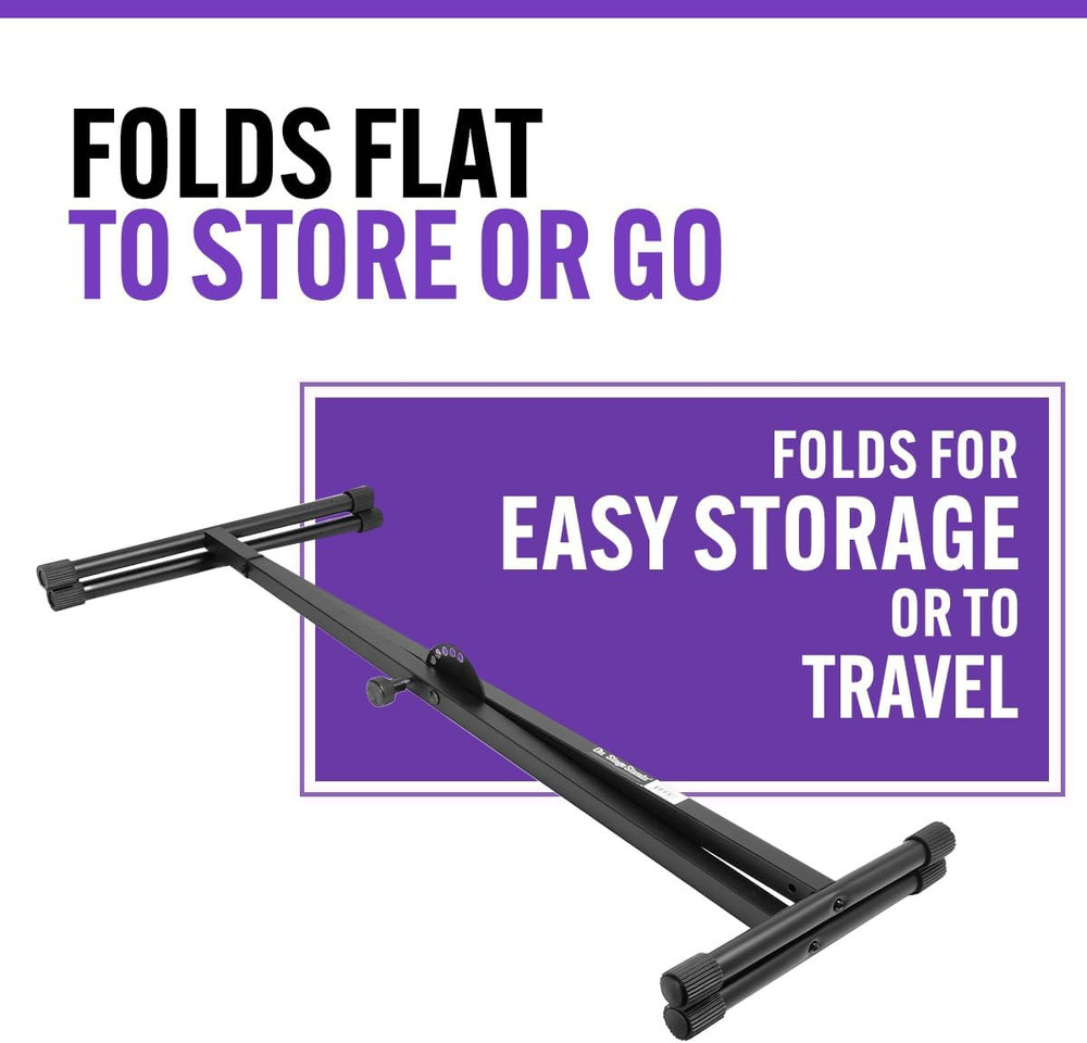 KS7190 Classic Single-X Keyboard Stand , Black