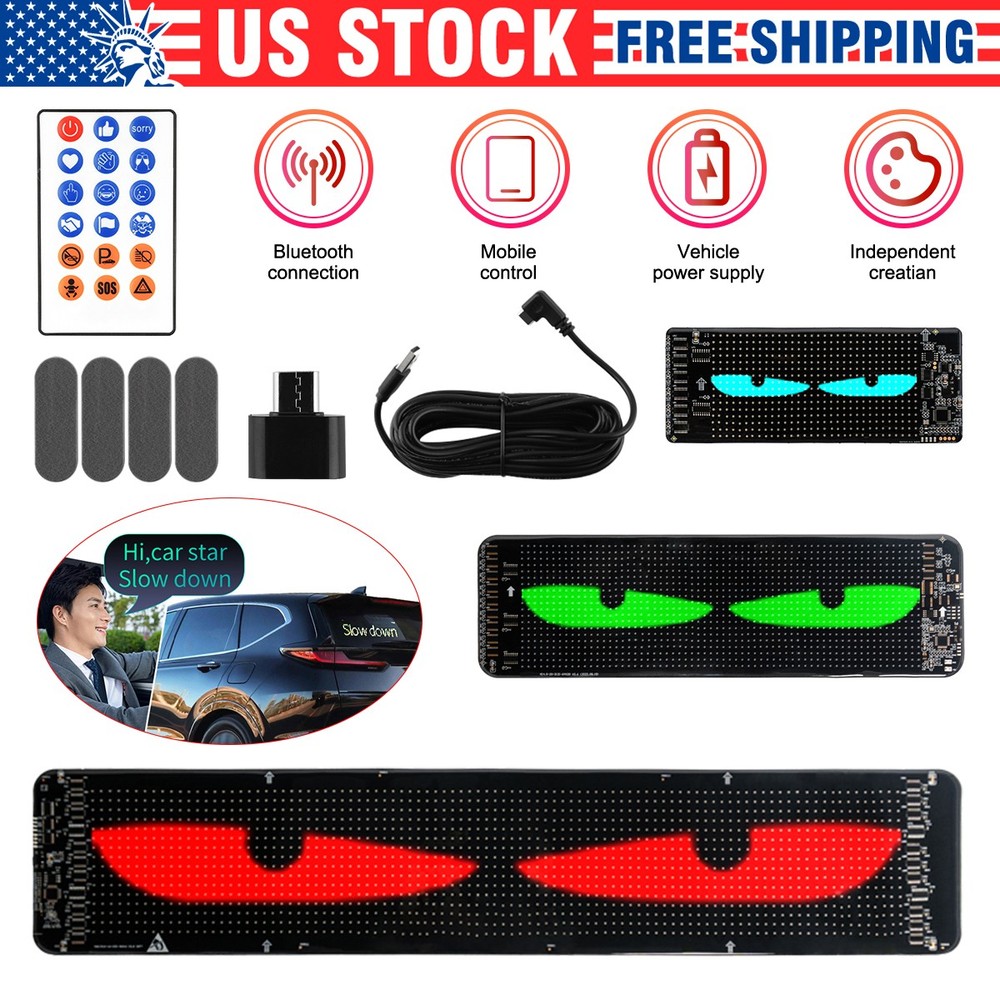 Programmable Car LED Display Panel Bluetooth Control Flexible Screen USB Powered