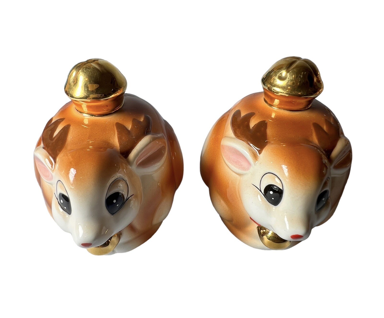 VTG Christopher Radko Shiny-Brite Salt And Pepper Shakers Deer Friends Retired
