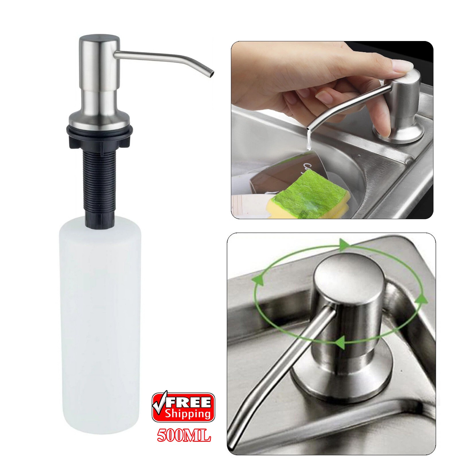 Soap Dispenser For Kitchen Sink Brushed Nickel Countertop Soap Dispenser Pump