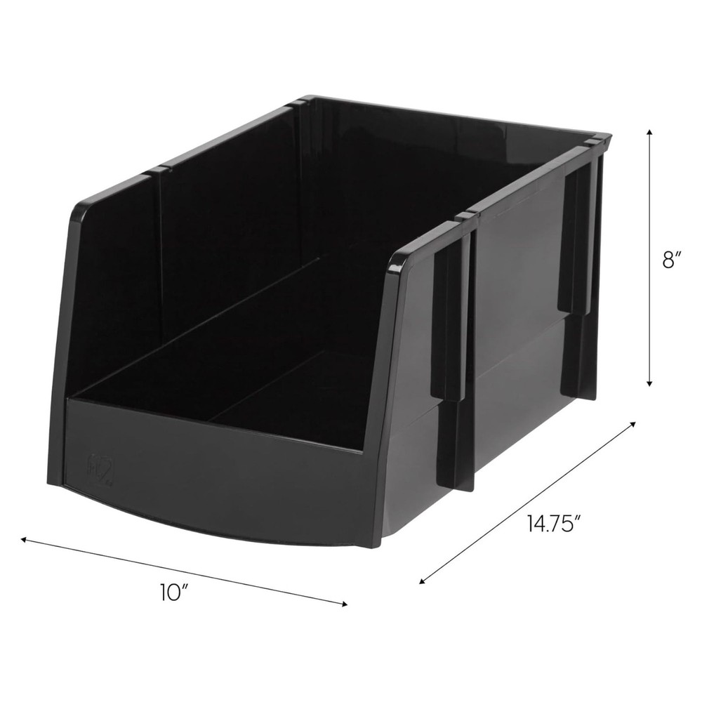 IRIS USA 6PK Stackable Plastic Storage Bins Organizer, Garage, Jumbo (Open Box)