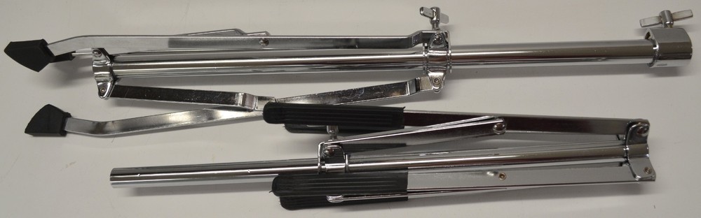 USED PERCUSSION TRAP TABLE WITH STAND, WOOD SHELL