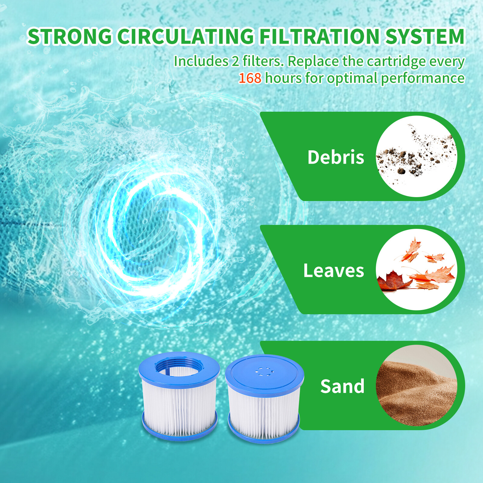 SLSY Octagon 6 Person Inflatable Hot Tub Spa with 130AirJets and Insulated Cover