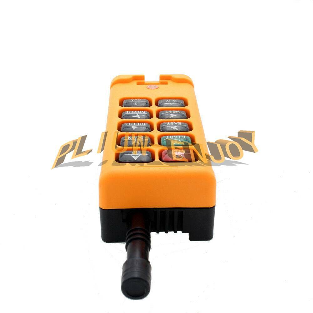 2 Tansmitters 10 Channels Industrial Wireless Crane Switch Hoist Remote Control