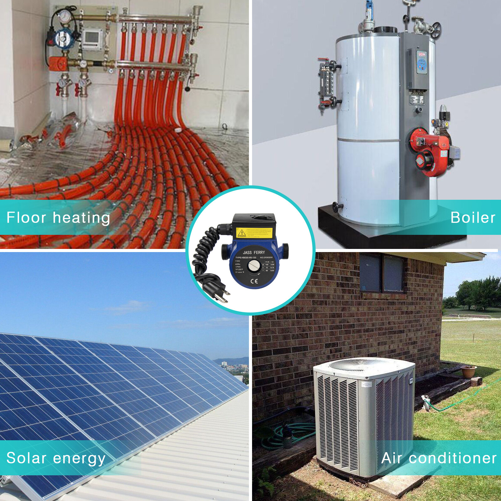 JASSFERRY Circulator Pump Hot Water Recirculation NPT 3/4 inch Replacement