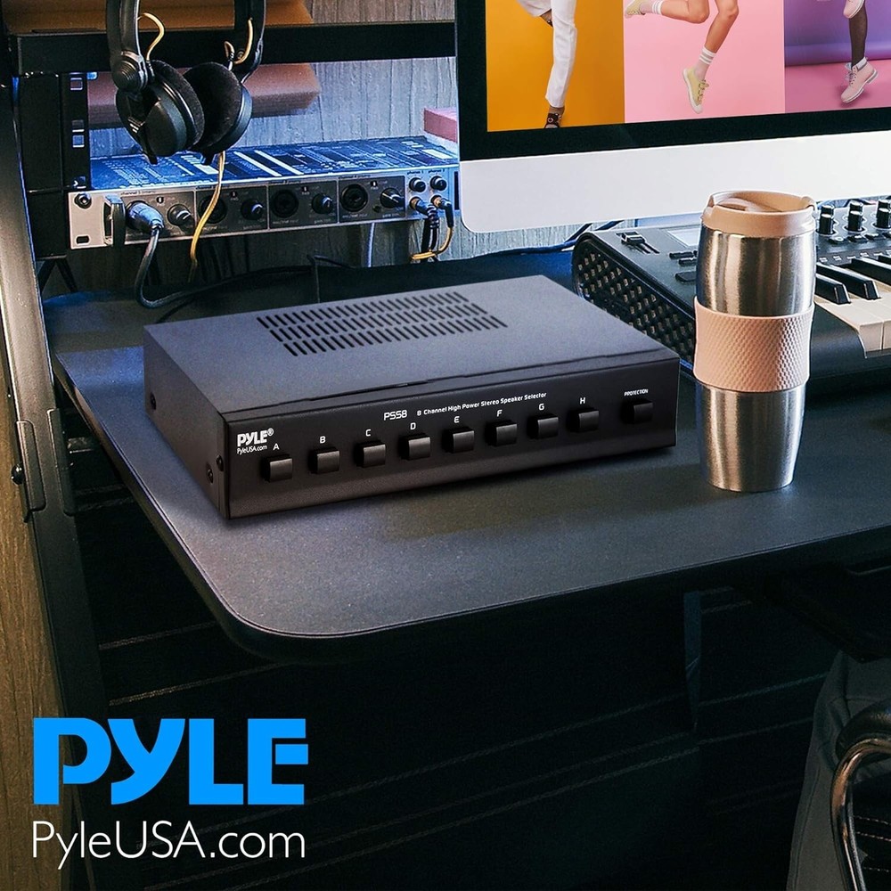Pyle PSS8 8 Zone Multi Channel Speaker Stereo Amplifier Switch Box Hub