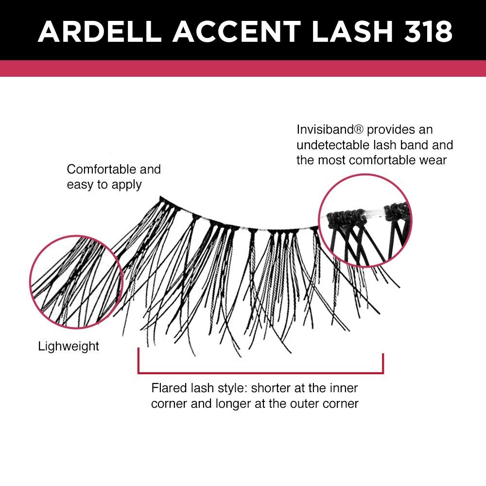 Ardell Accent False Eyelashes #318 Black (4 Pack)