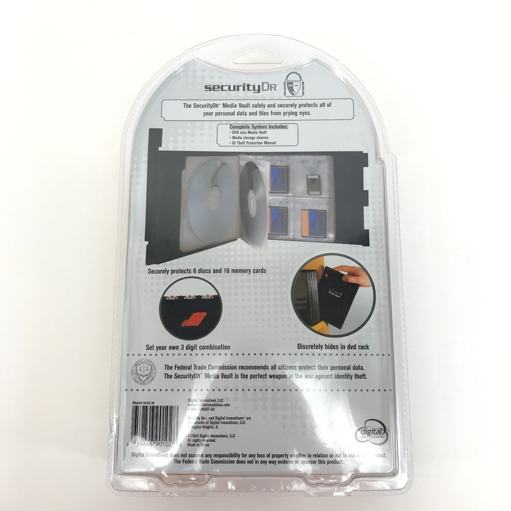 SecurityDr Media Vault Locking Case for Digital Media SD Cards CDs DVDs