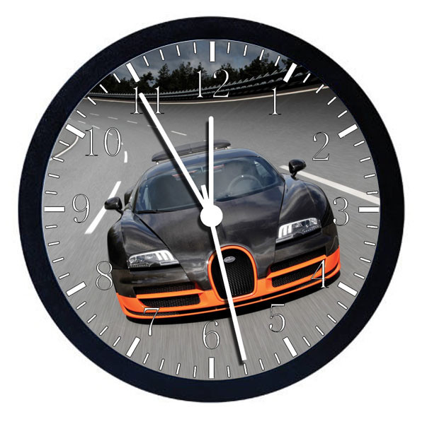 Bugatti Veyron Black Frame Wall Clock W09