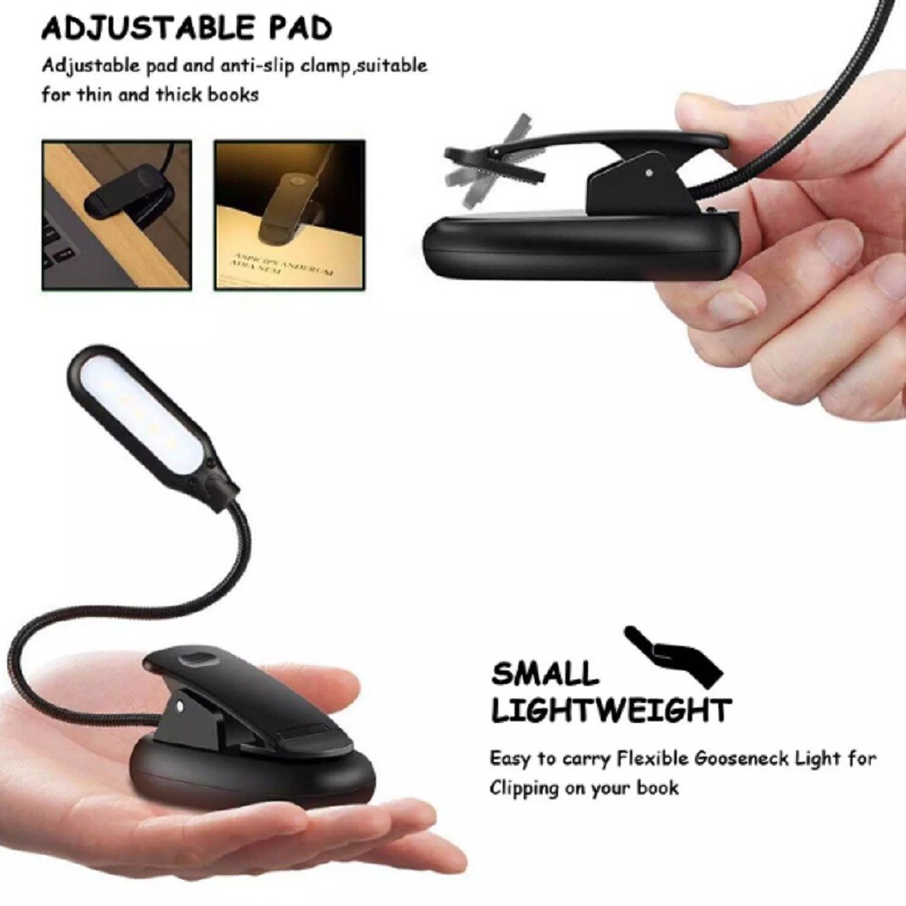 Flexible Clip-On LED Light Lamp - For Book Reading, Tablet, Laptop, PC, eReader