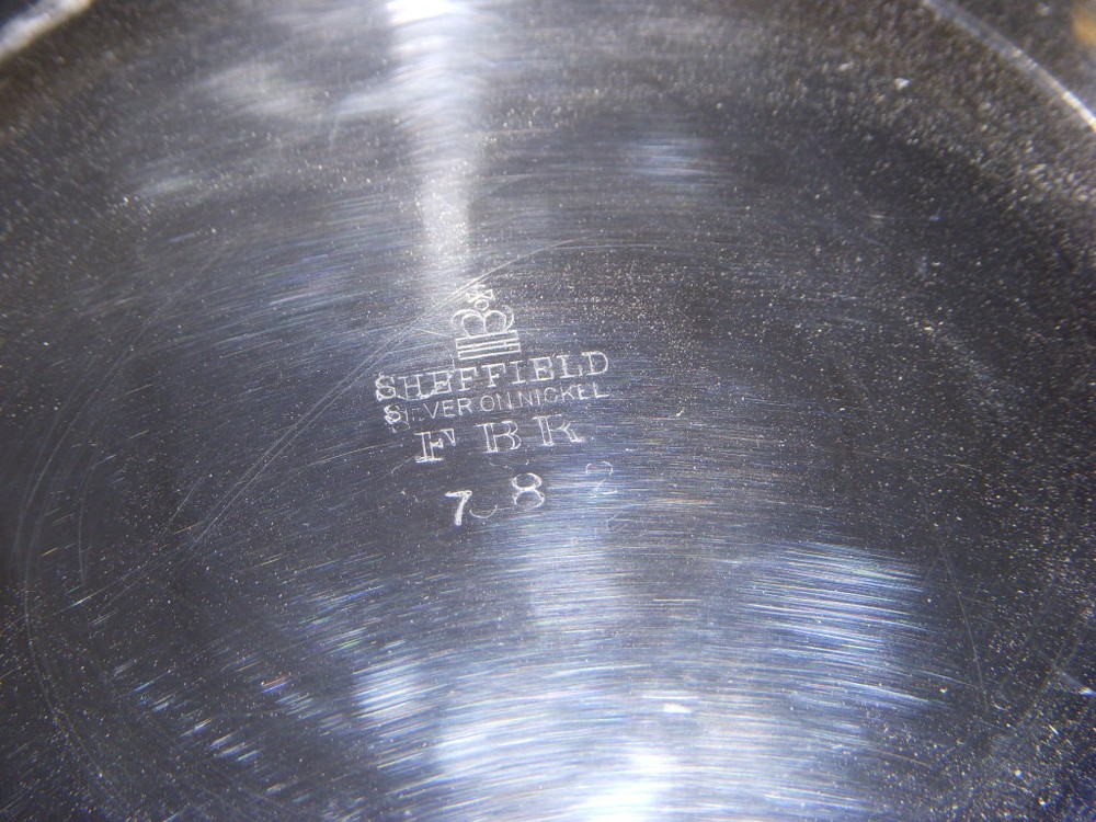 SHEFFIELD silverplate handled CAKE PLATE ...PIERCED DESIGN