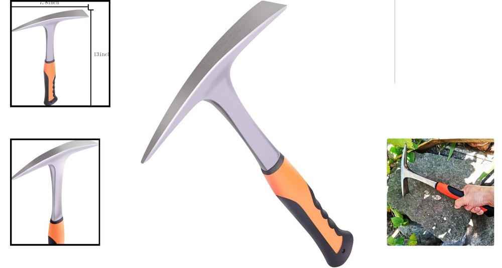 28 oz Geologist Rock Pick with Shock Absorbing Grip for Precision Work