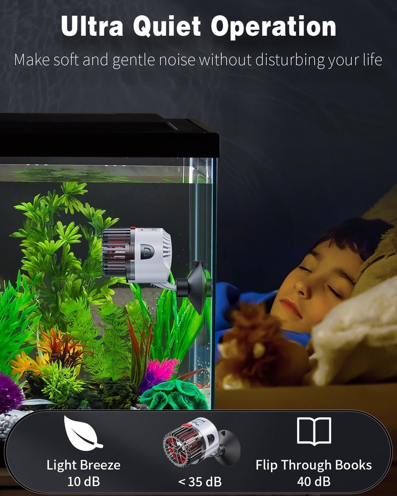 Pawfly 3 W Aquarium Wave Maker 800 GPH Submersible Adjustable 800GPH(Basic)