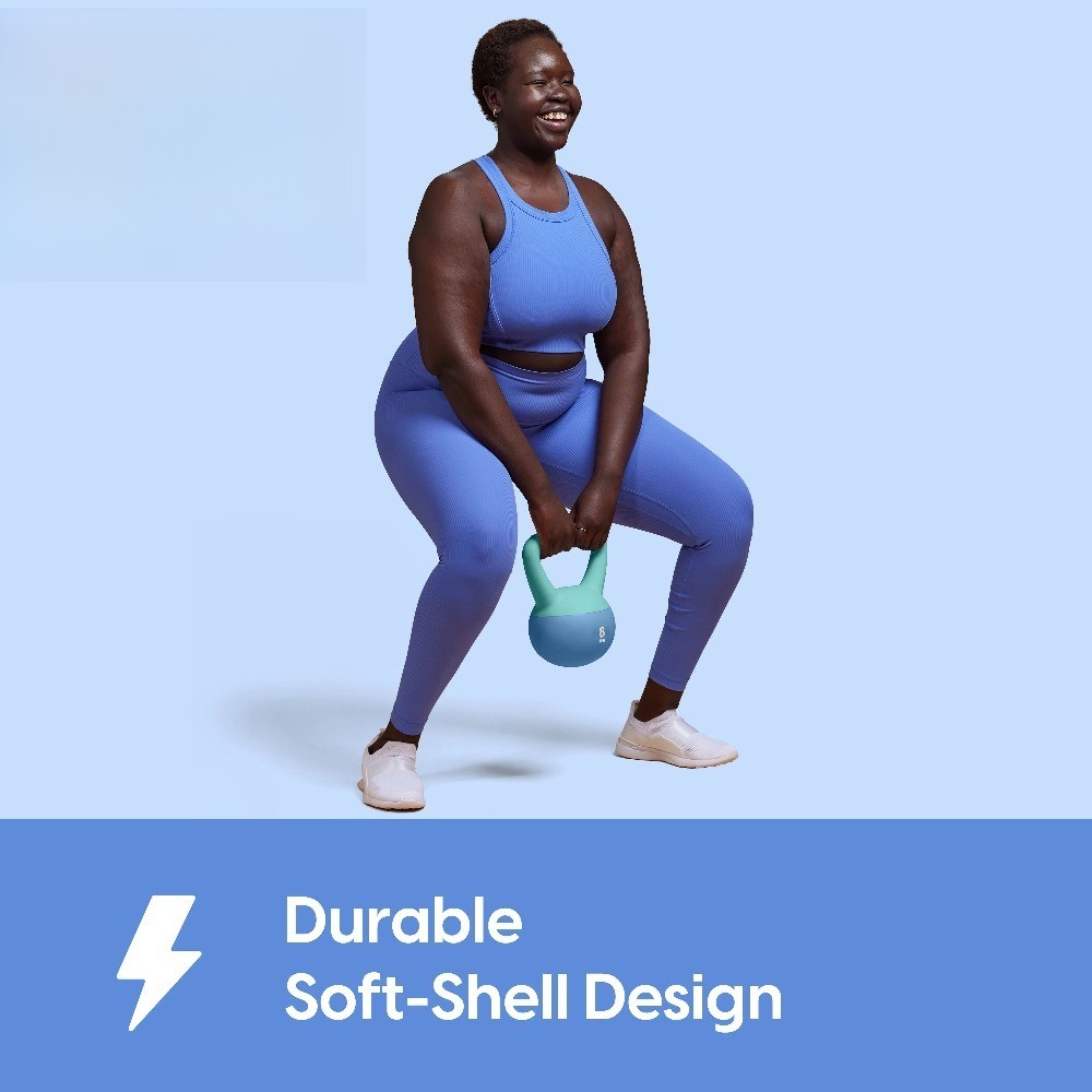 8lb Soft Shell Kettlebell, Blue, Sand Filled