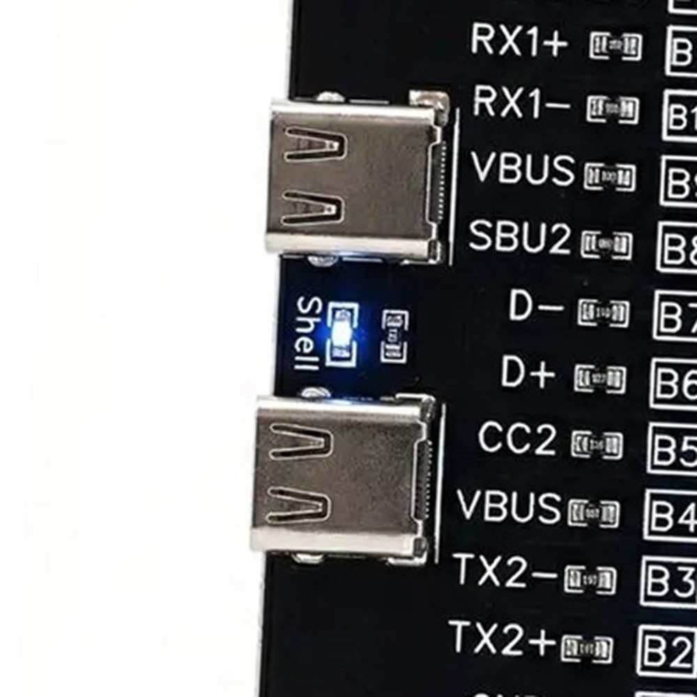 Black USB-C Cable Testing Module for Short Circuit and Open Line Check