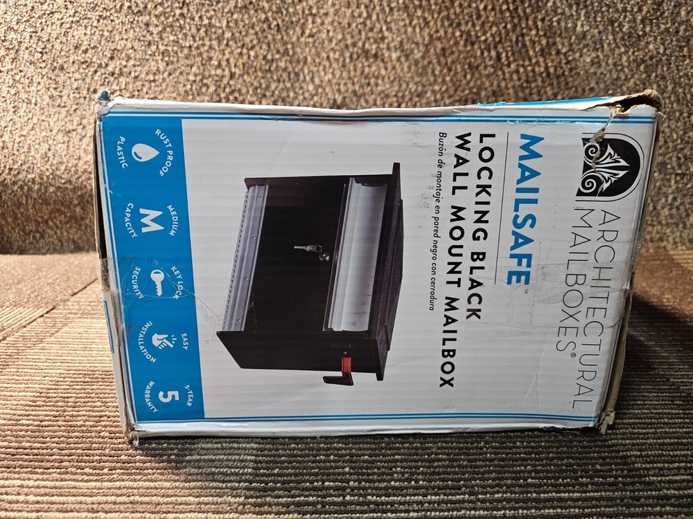 Architectural Mailboxes Wall Mount Mailbox Locking Black Medium-Sized Aluminum