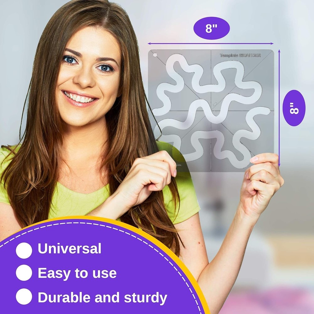 Versatile 8"x8" Free-Motion Quilting Template – Ideal for Beginners & Experts