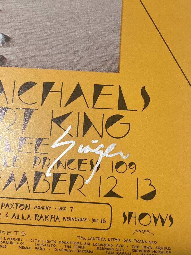 BG 260 Lee Michaels Albert King SIGNED DAVID SINGER 1970 Postcard Handbill