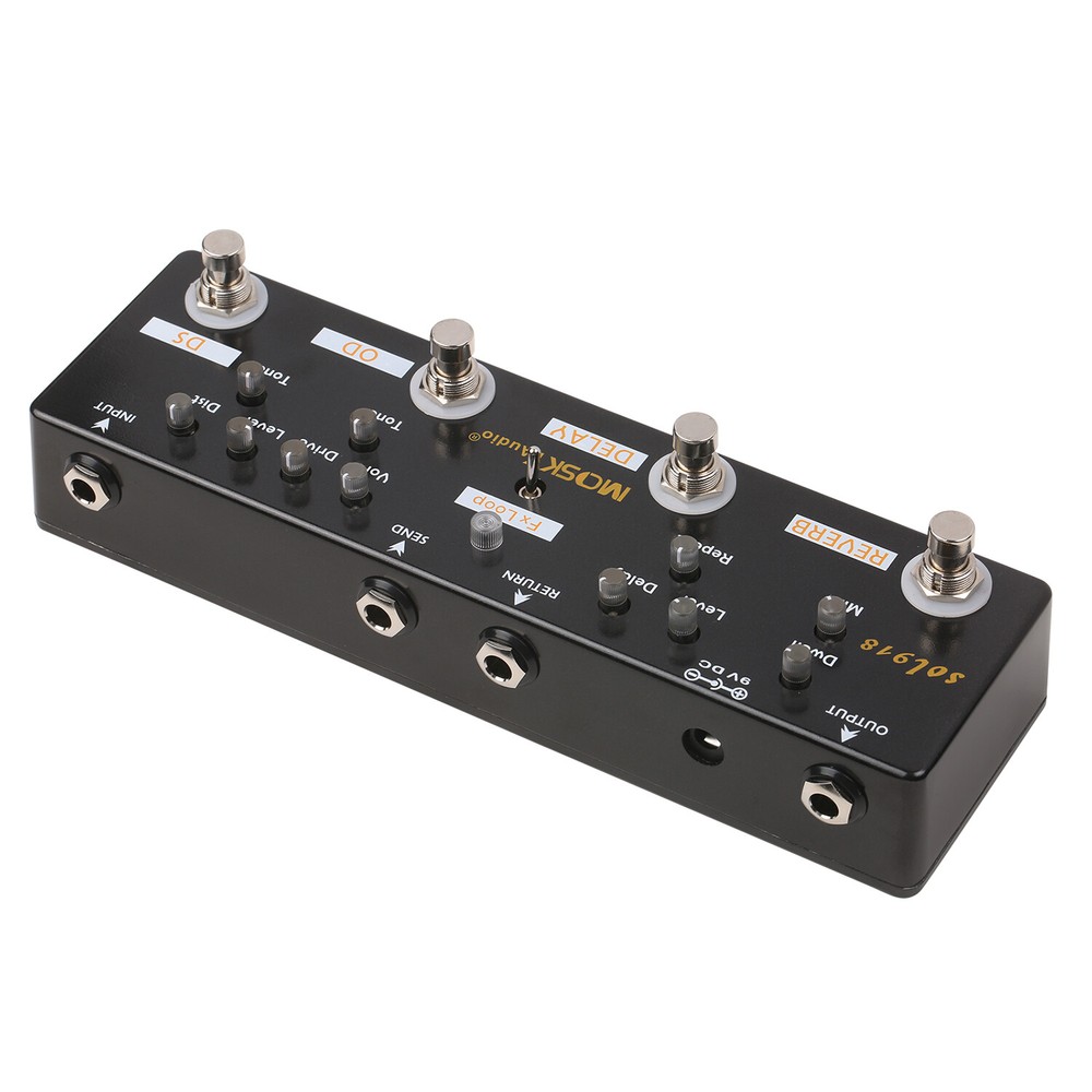 Multi Effects Pedal True Bypass Reverb Delay FX Loop Overdrive Distortion M7C9
