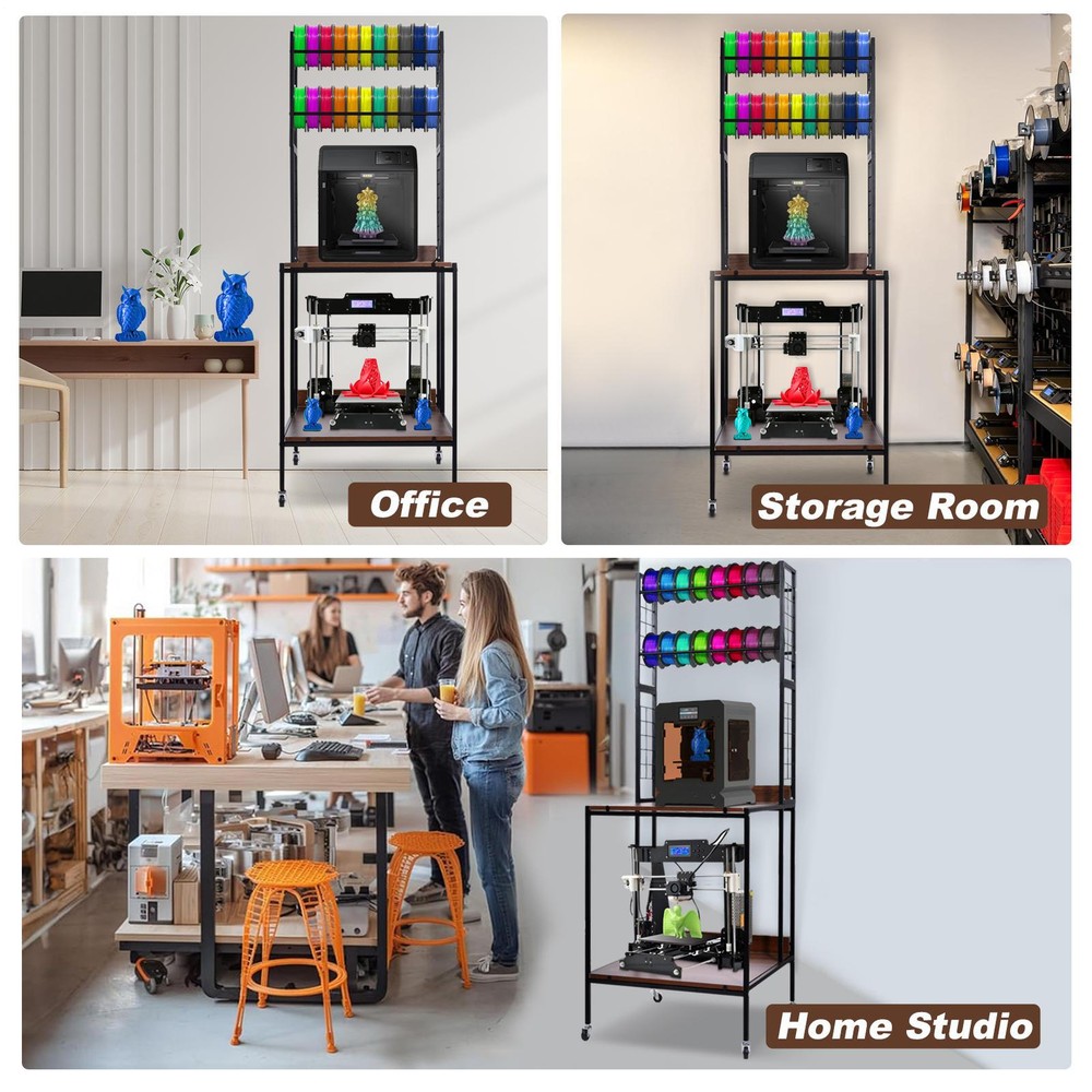Heavy Duty 3D Printer Stand With Double Layer 3D Printer Filament Storage Rack