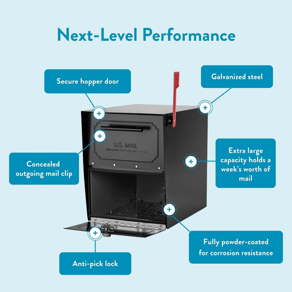 L Mailboxes Oasis Tribolt Galvanized Steel Locking Post Mount Mailbox Compatibil