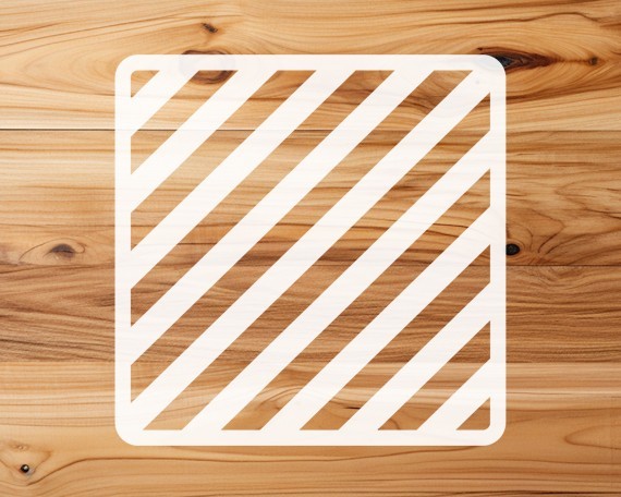 Reusable Mylar Diagonal Stripes Pattern Cookie Stencil - Candy Stripes Stencil